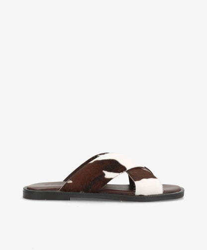 BIONNE Ha - Cow brun pony hair læder - Sliders Dame