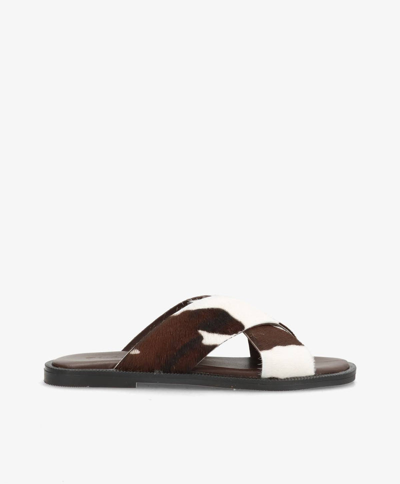 BIONNE Ha - Cow brun pony hair læder - Sliders Dame