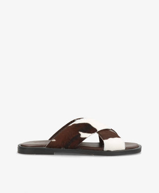 BIONNE Ha - Cow brun pony hair læder - Sliders Dame