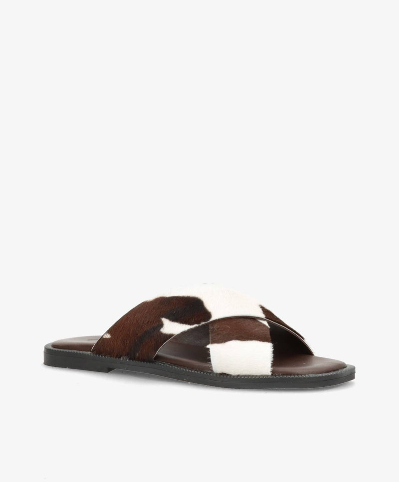 BIONNE Ha - Cow brun pony hair læder - Sliders Dame