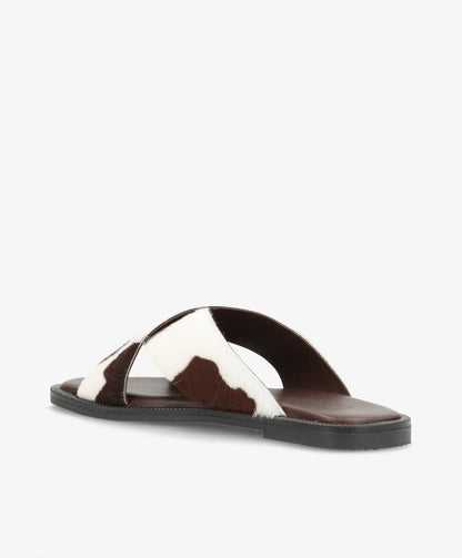 BIONNE Ha - Cow brun pony hair læder - Sliders Dame