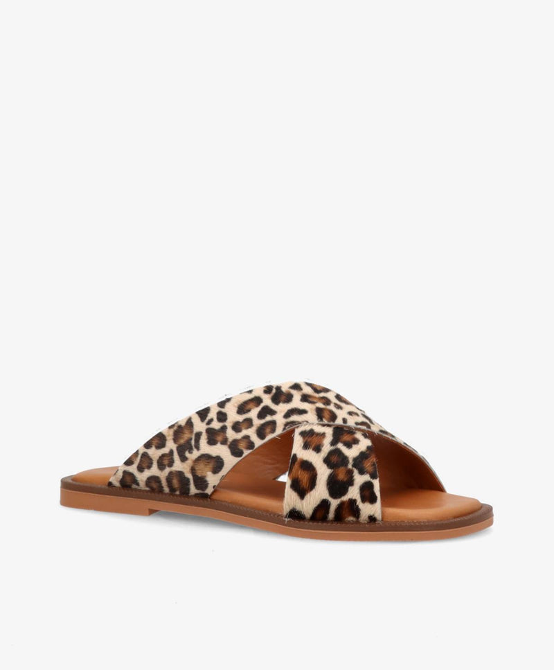 BIONNE Ha - Leopard pony hair læder - Sliders Dame