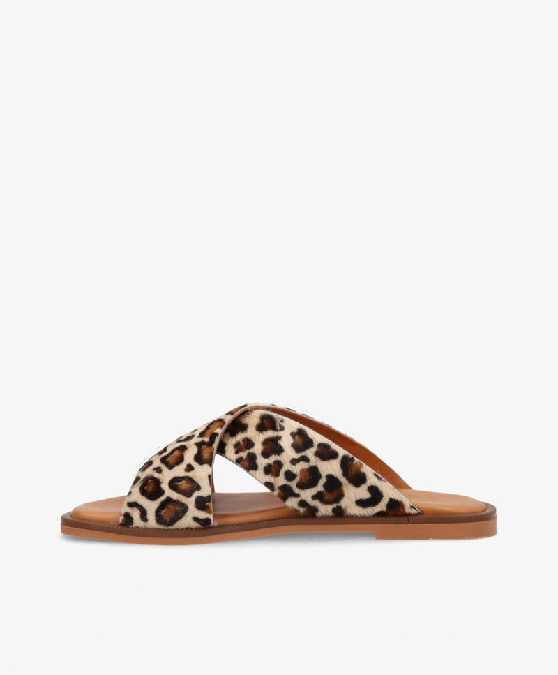 BIONNE Ha - Leopard pony hair læder - Sliders Dame