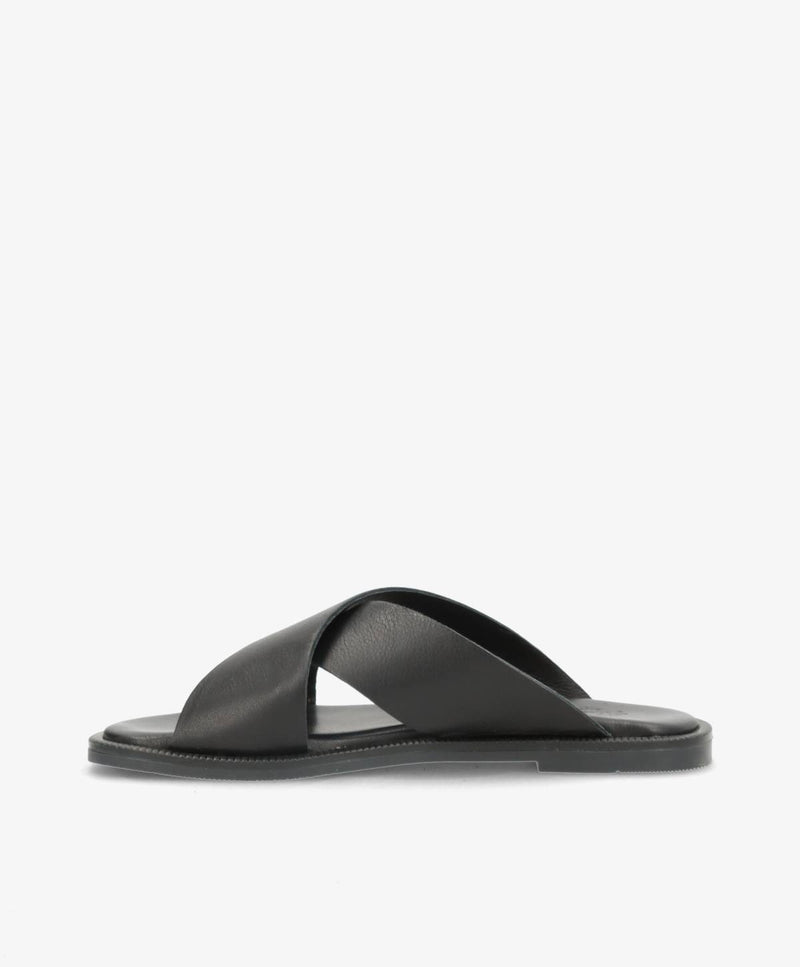 BIONNE - Sort læder - Sliders Dame