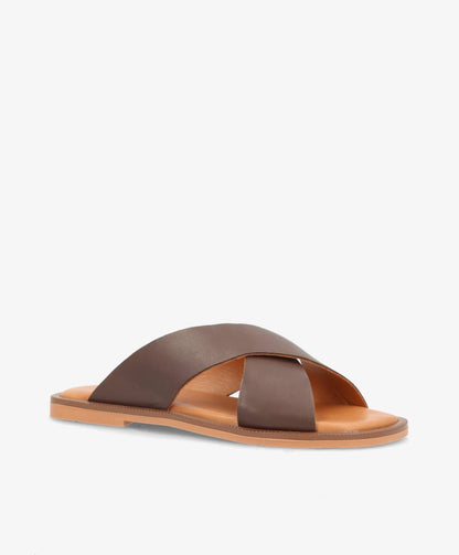 BIONNE - Mørkebrun læder - Sliders Dame