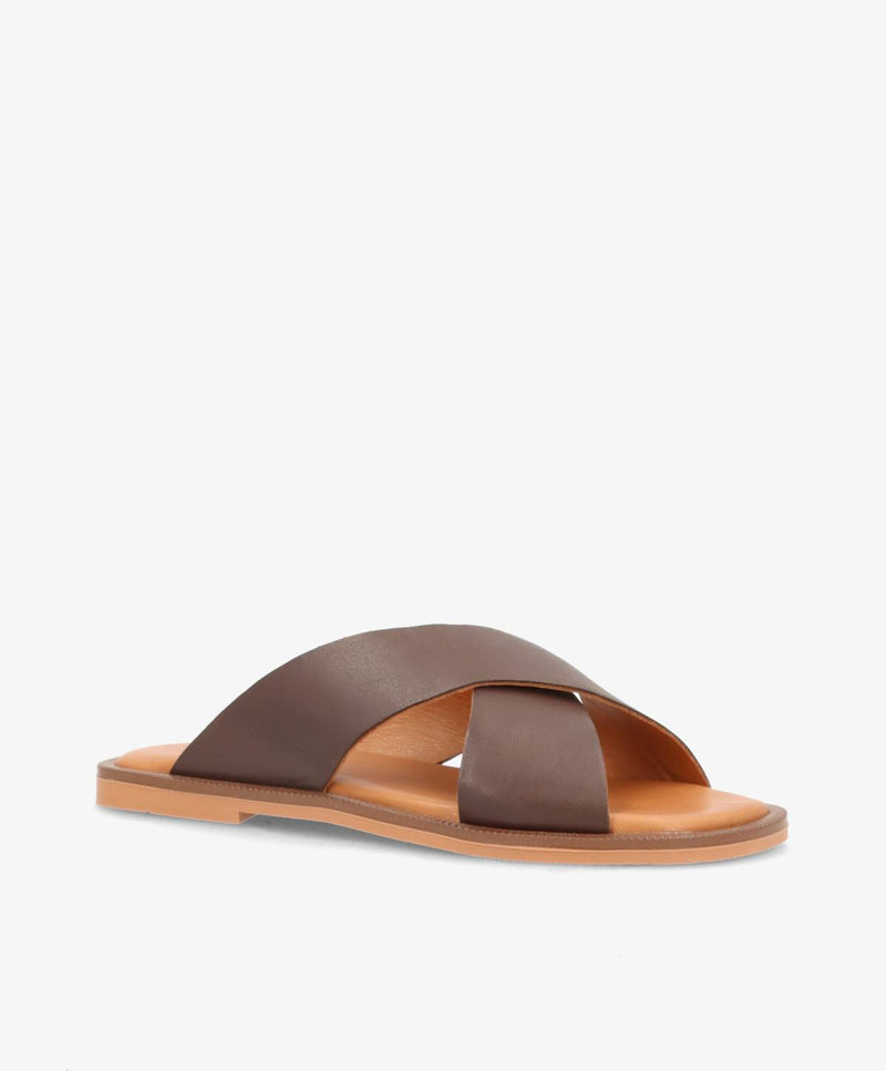 BIONNE - Mørkebrun læder - Sliders Dame