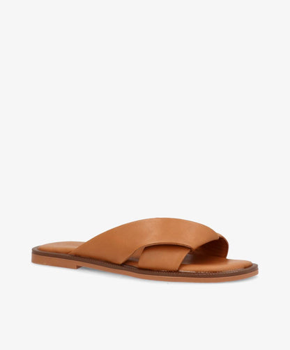 BRIGITTE - Cognac læder - Sliders Dame