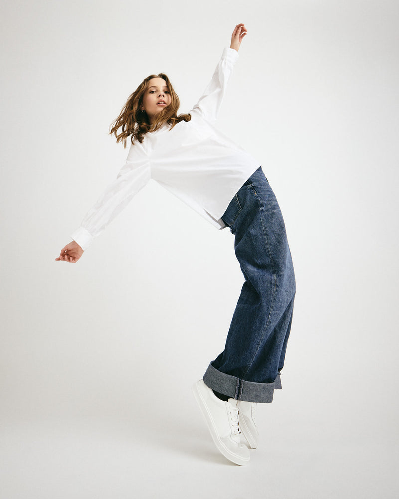 SIGNAL PULSE F WHT - Hvid læder med struktur - Sneakers low Dame