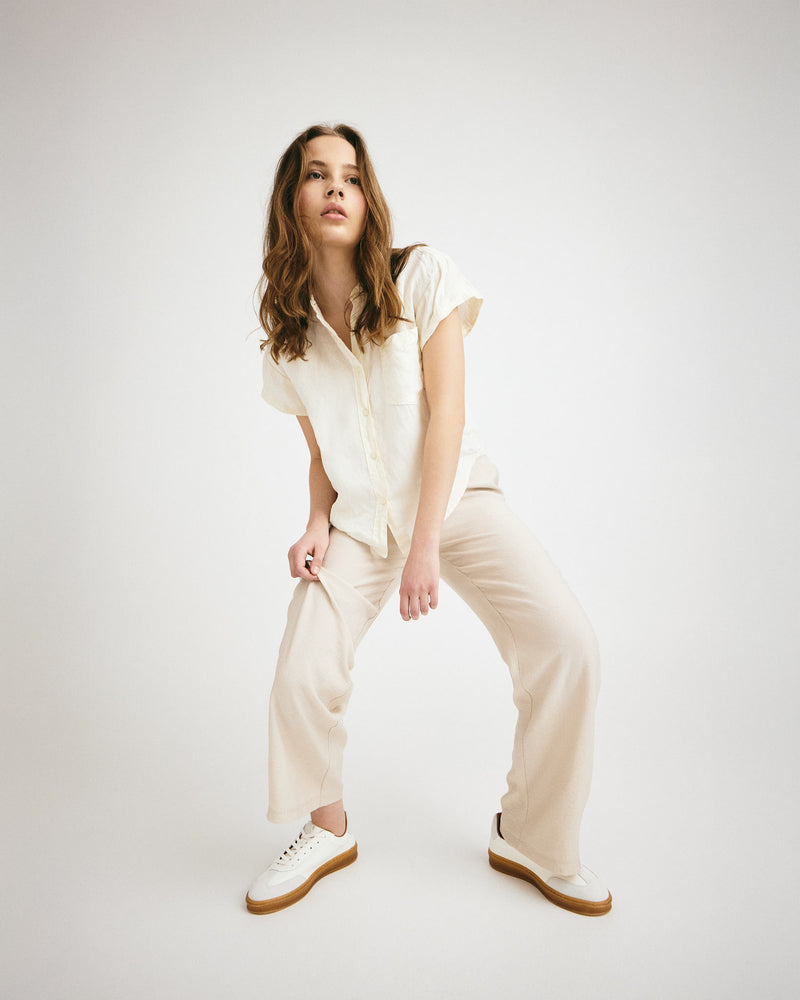 SIGNAL PULSE F - Hvid læder med struktur - Sneakers low Dame