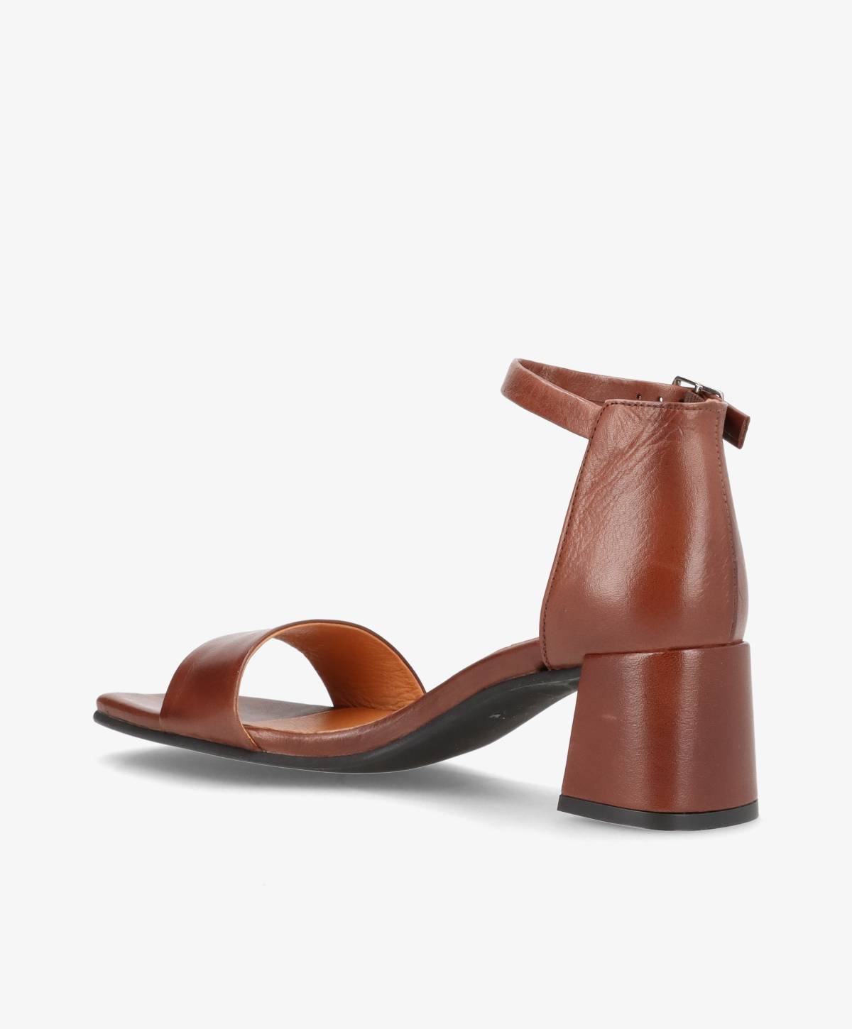 ALICE - Mørkebrun læder - Sandaler med blokhæl Dame