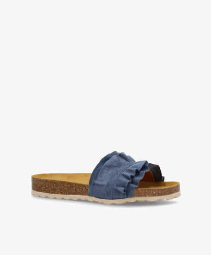 ATLAS - Jeans blå ruskind - Sliders Dame