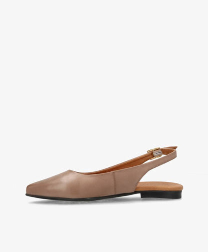 ESTELLE - Beige læder - Slingback sko Dame