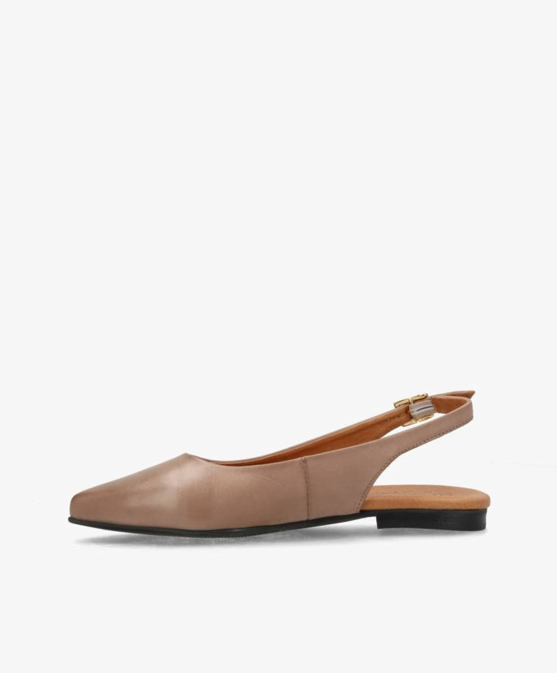 ESTELLE - Beige læder - Slingback sko Dame
