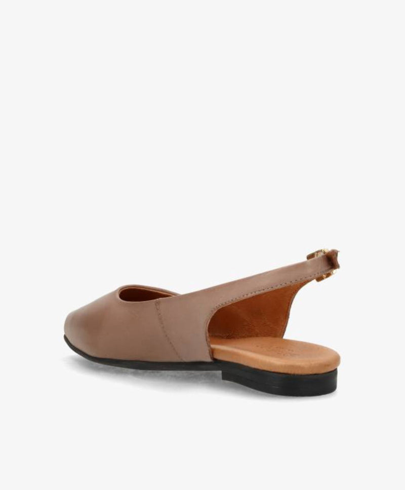 ESTELLE - Beige læder - Slingback sko Dame
