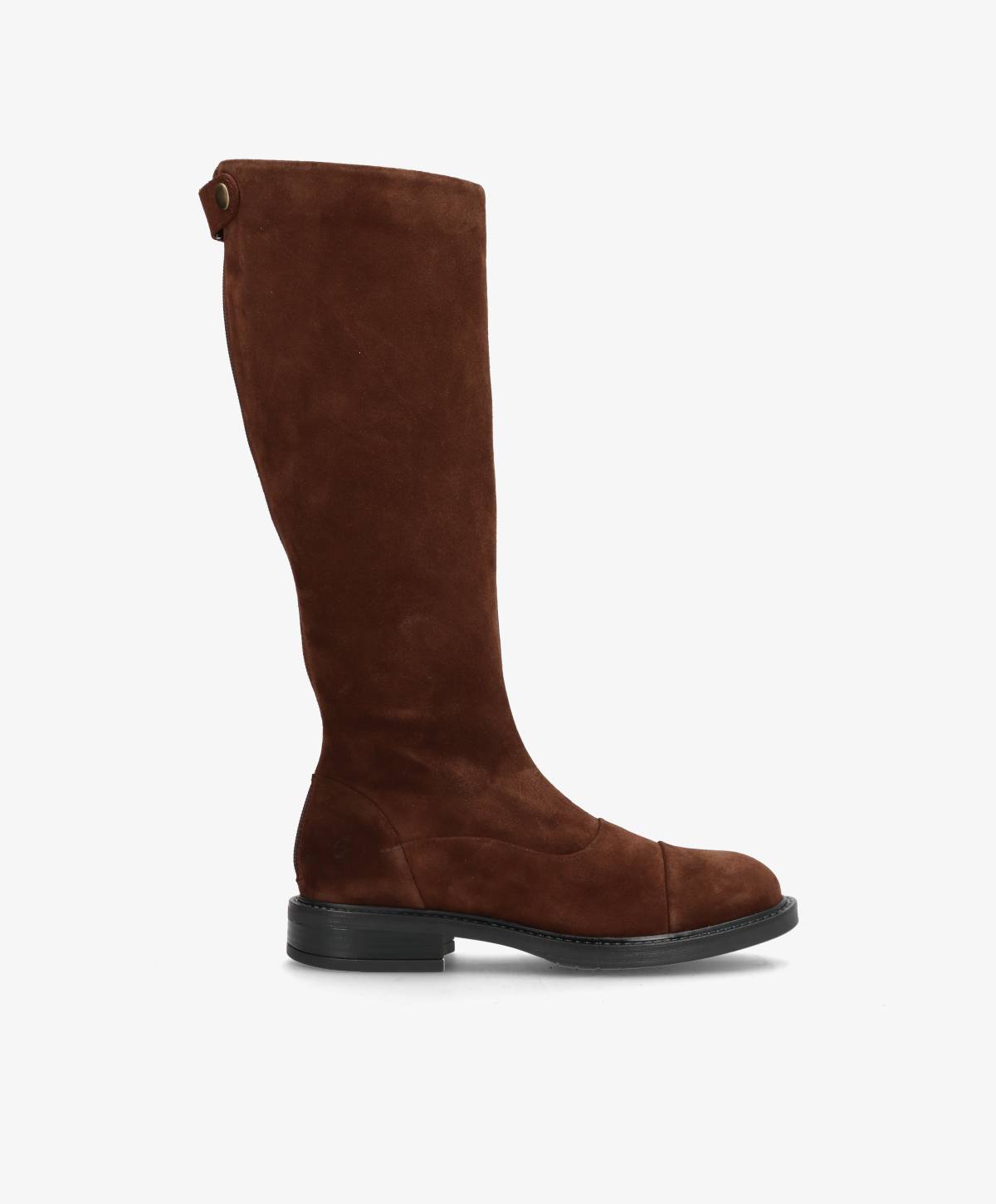 DAHLIA S LONG - Mørkebrun Ruskind - Lang støvle - Dame