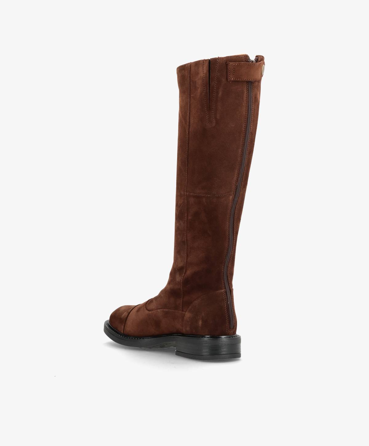 DAHLIA S LONG - Mørkebrun Ruskind - Lang støvle - Dame