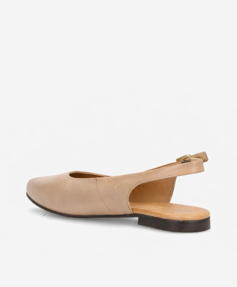 ESTELLE - Beige læder - Slingback sko Dame