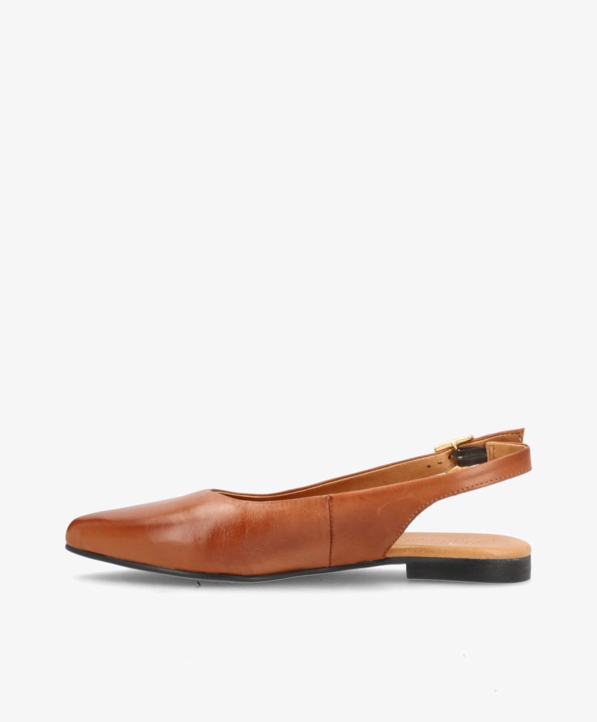 ESTELLE - Mellembrun læder - Slingback sko Dame