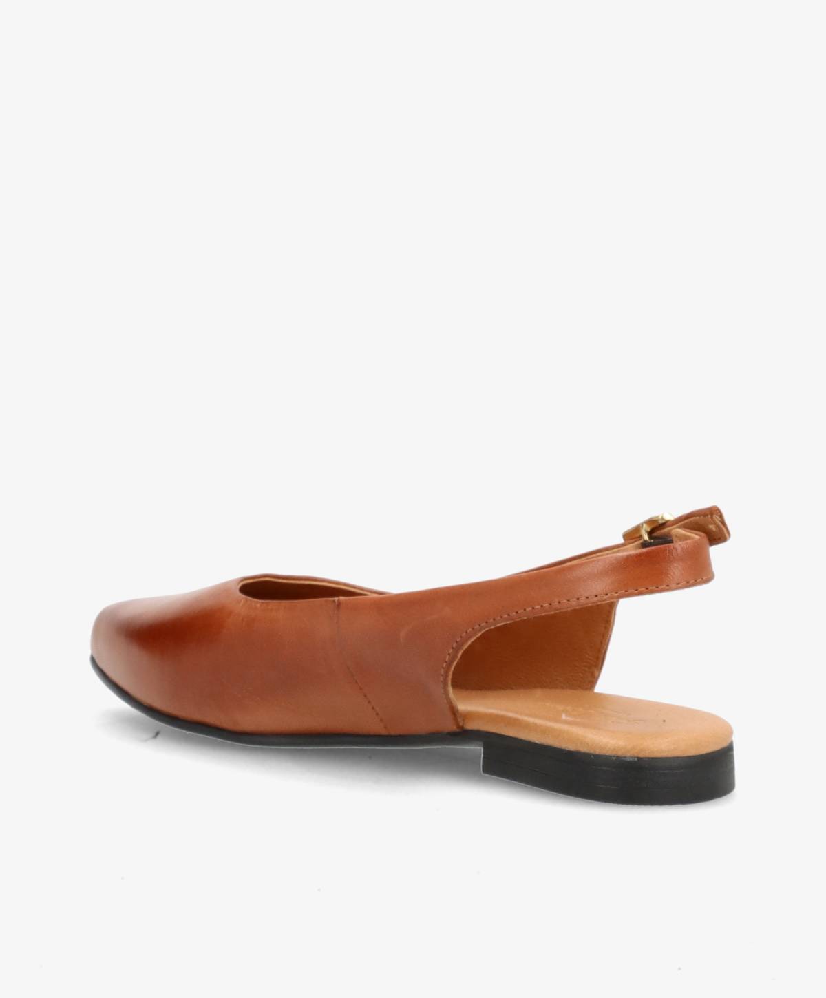 ESTELLE - Mellembrun læder - Slingback sko Dame