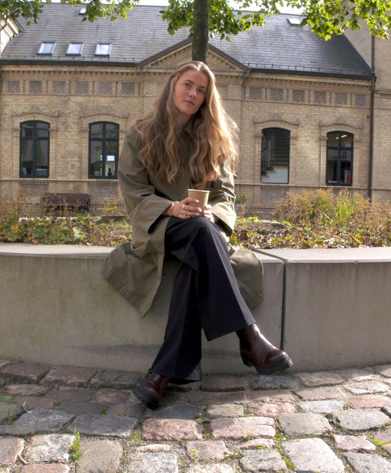 HACKER LOW - Mørkebrun Læder - Ankelstøvle - Dame