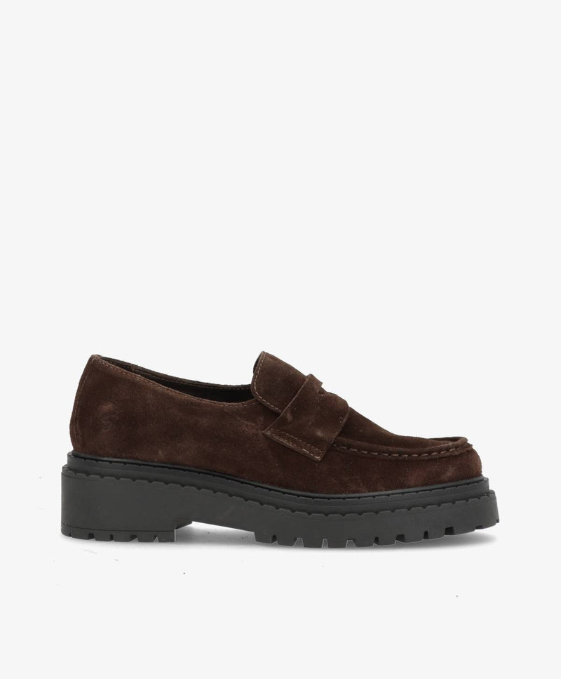 LIEKE S - Mørkebrun Ruskind - Loafers - Dame