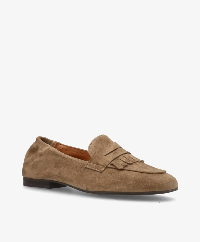LILOU S - Mørk beige ruskind -  Loafer Dame