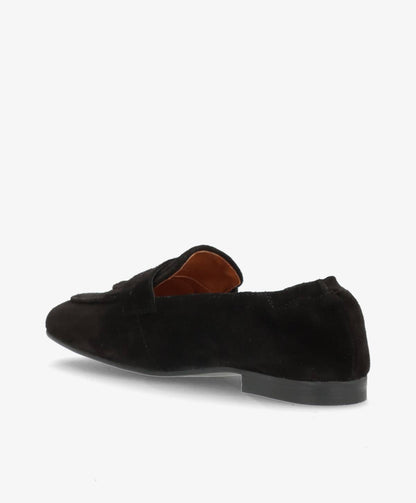 LILOU S - Sort ruskind - Loafer Dame