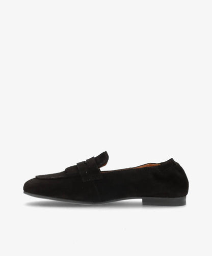 LILOU S - Sort ruskind - Loafer Dame