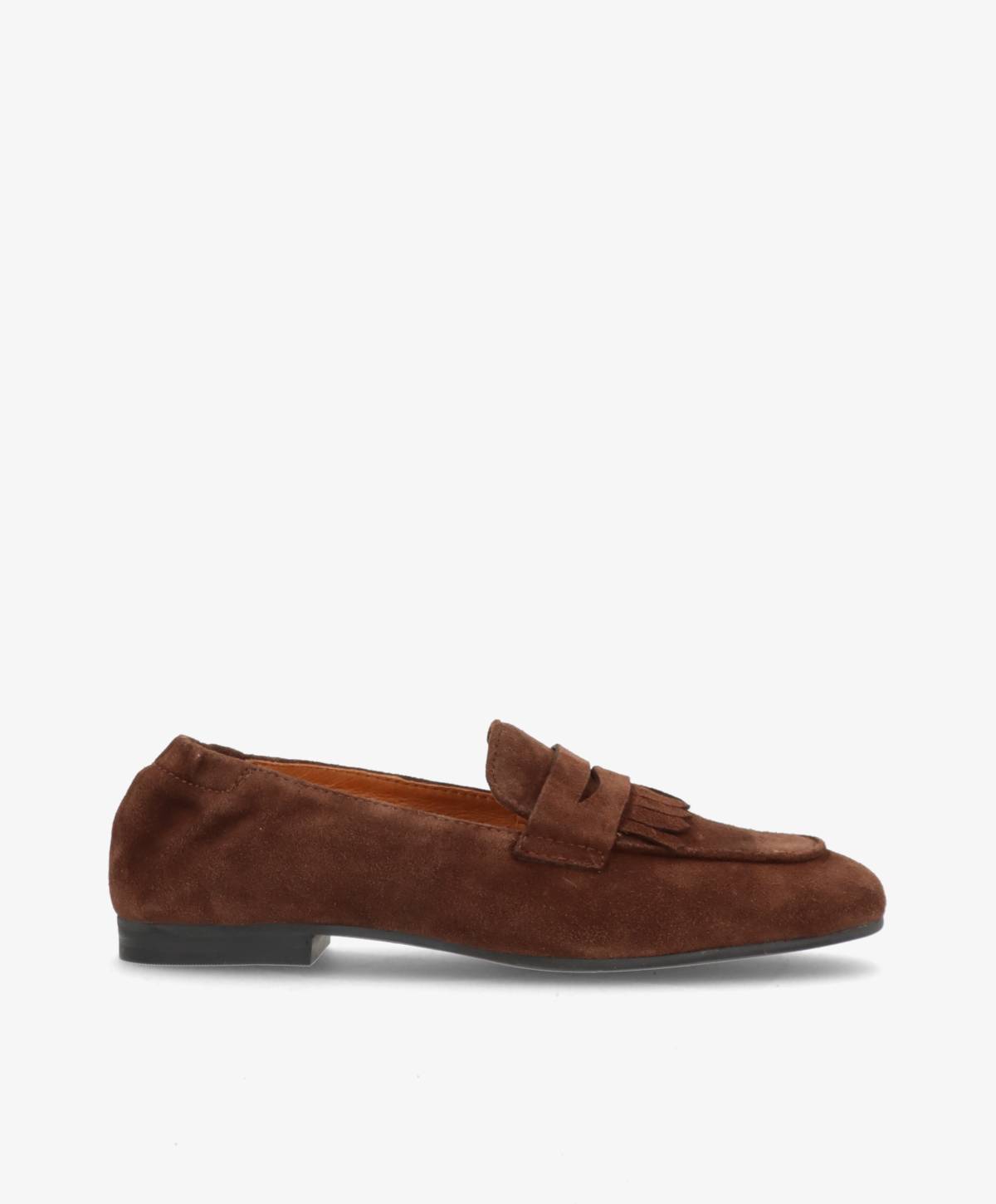 LILOU S - Mørkebrun ruskind - Loafer Dame