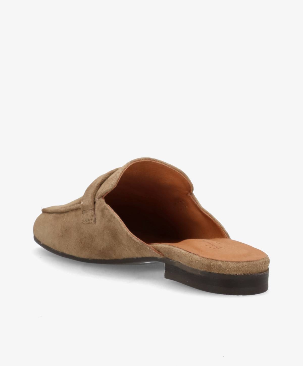 LORRY S - Mørk beige ruskind - Backless loafer Dame