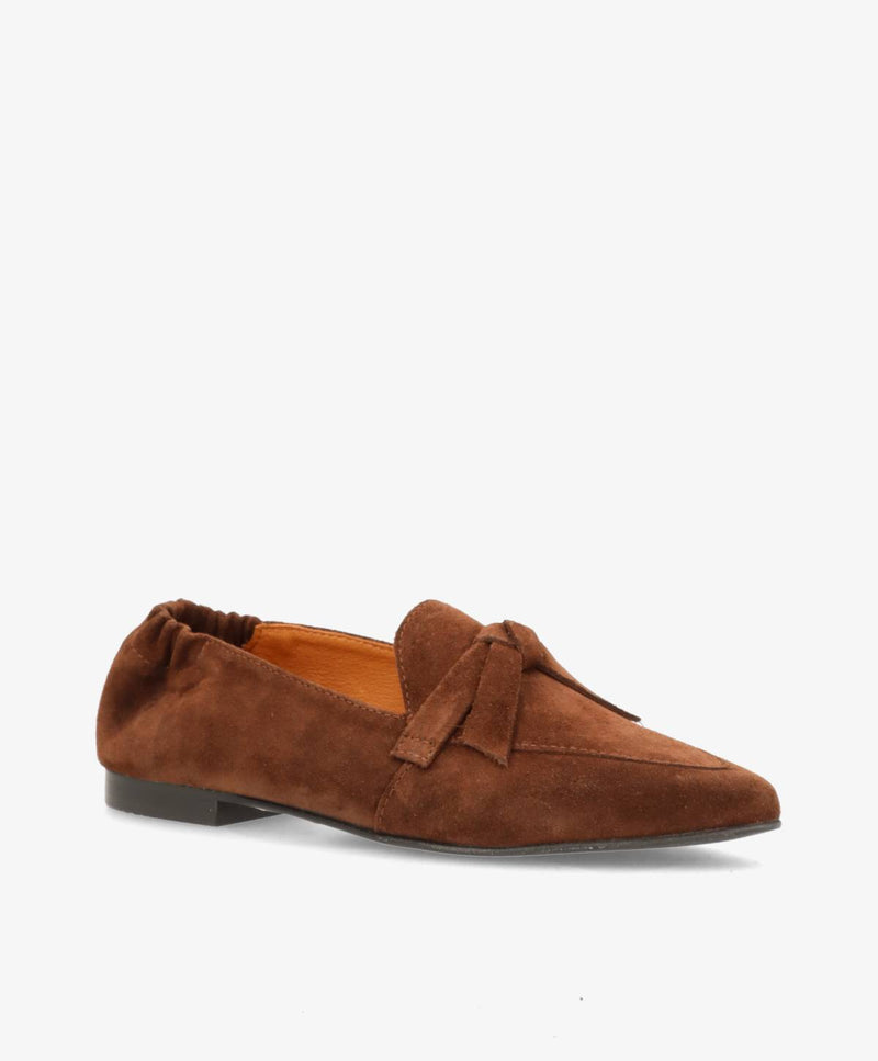 LUMIÉ S - Mørkebrun ruskind - Loafers med spids Dame