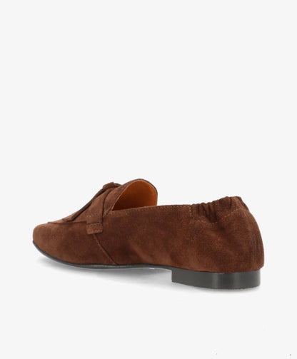 LUMIÉ S - Mørkebrun ruskind - Loafers med spids Dame