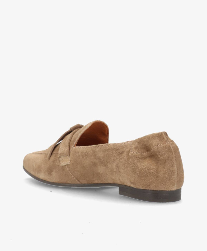 LUMIÉ S - Mørk beige ruskind - Loafers med spids Dame