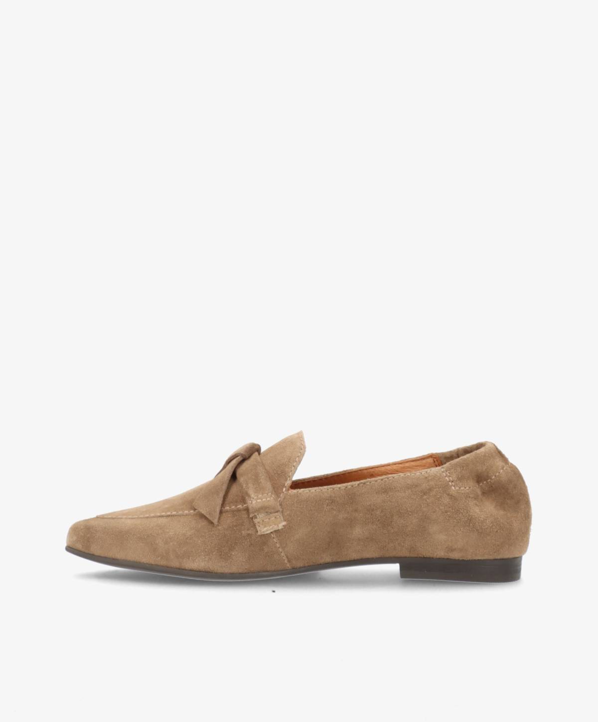 LUMIÉ S - Mørk beige ruskind - Loafers med spids Dame