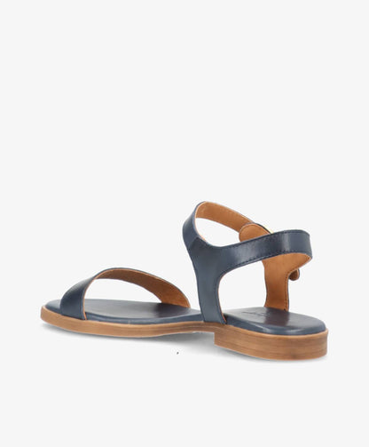 MOLLY - Jeans blå læder - Flad sandal Dame