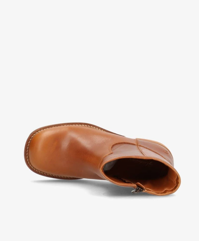 MONTI LOW - Cognac Læder - Ankelstøvle med hæl - Dame