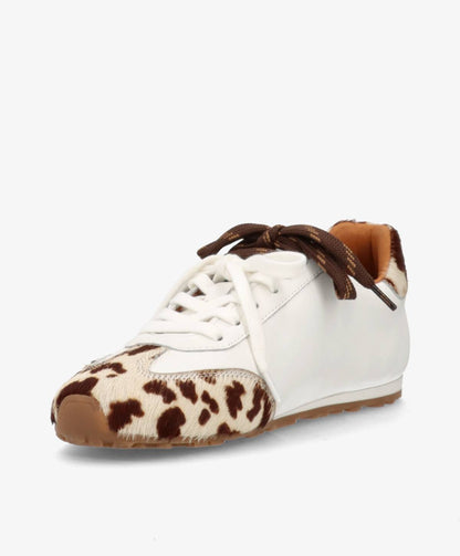 NOVEL LHa - Hvid m. koprint læder - Sneakers low Dame