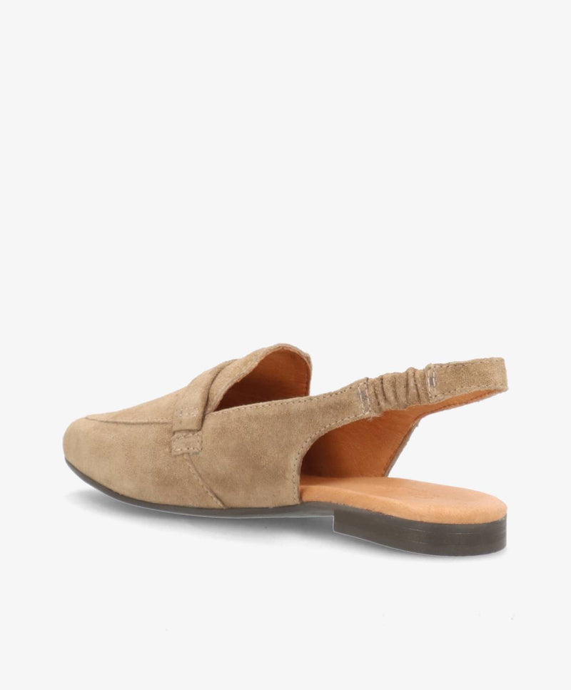 ROMY S - Beige ruskind - Slingback sko Dame
