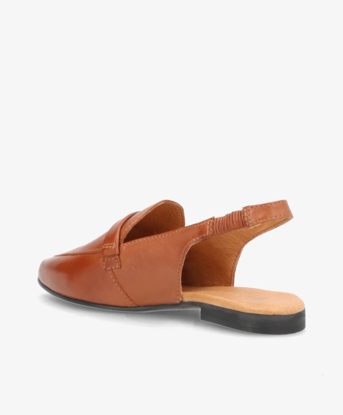 ROMY - Mellembrun læder - Slingback sko Dame