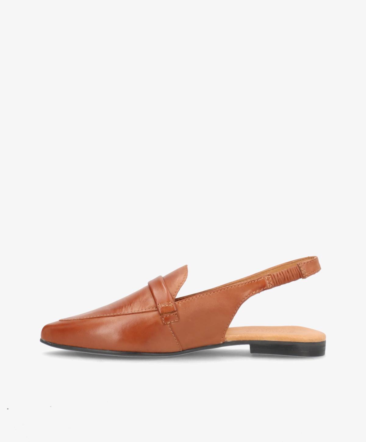 ROMY - Mellembrun læder - Slingback sko Dame