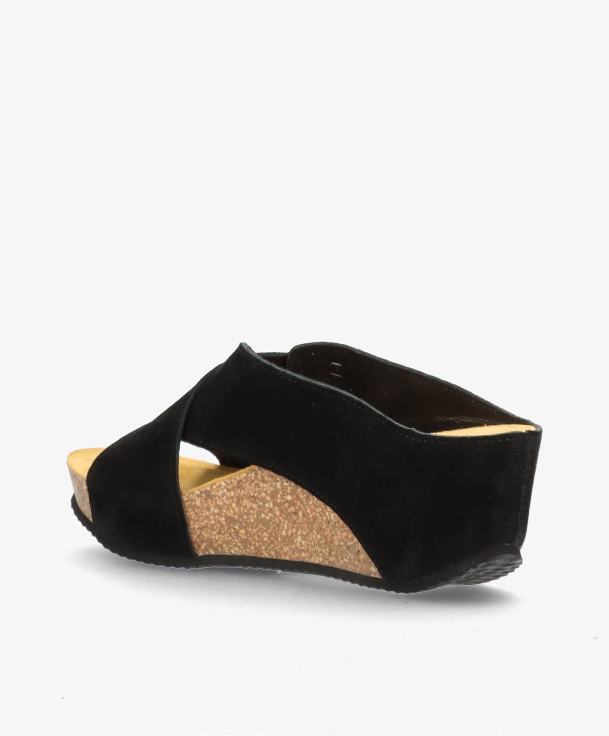 SHADOW S Buckle - Sort ruskind - Kilehæls sandal Dame