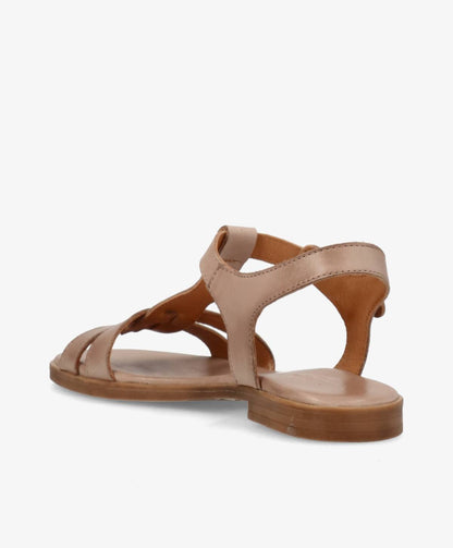 TULLY - Beige læder - Flad sandal Dame