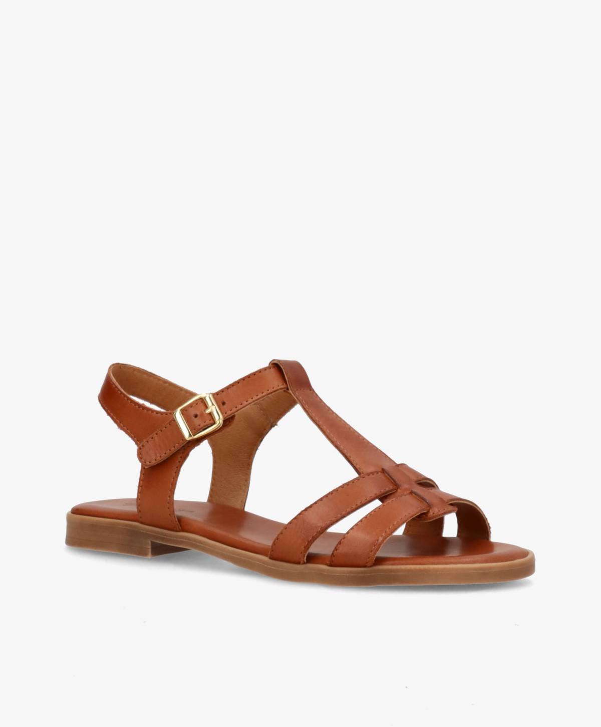 TULLY - Mellembrun læder - Flad sandal Dame