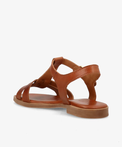 TULLY - Mellembrun læder - Flad sandal Dame