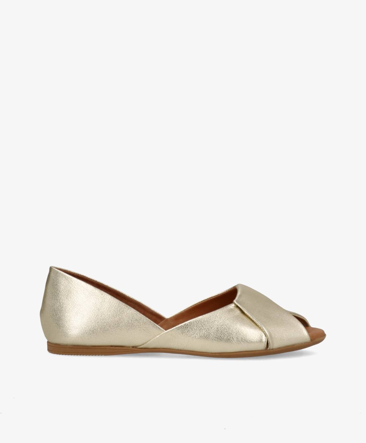 VIVA L - Champagne laminat læder - Ballerina Dame