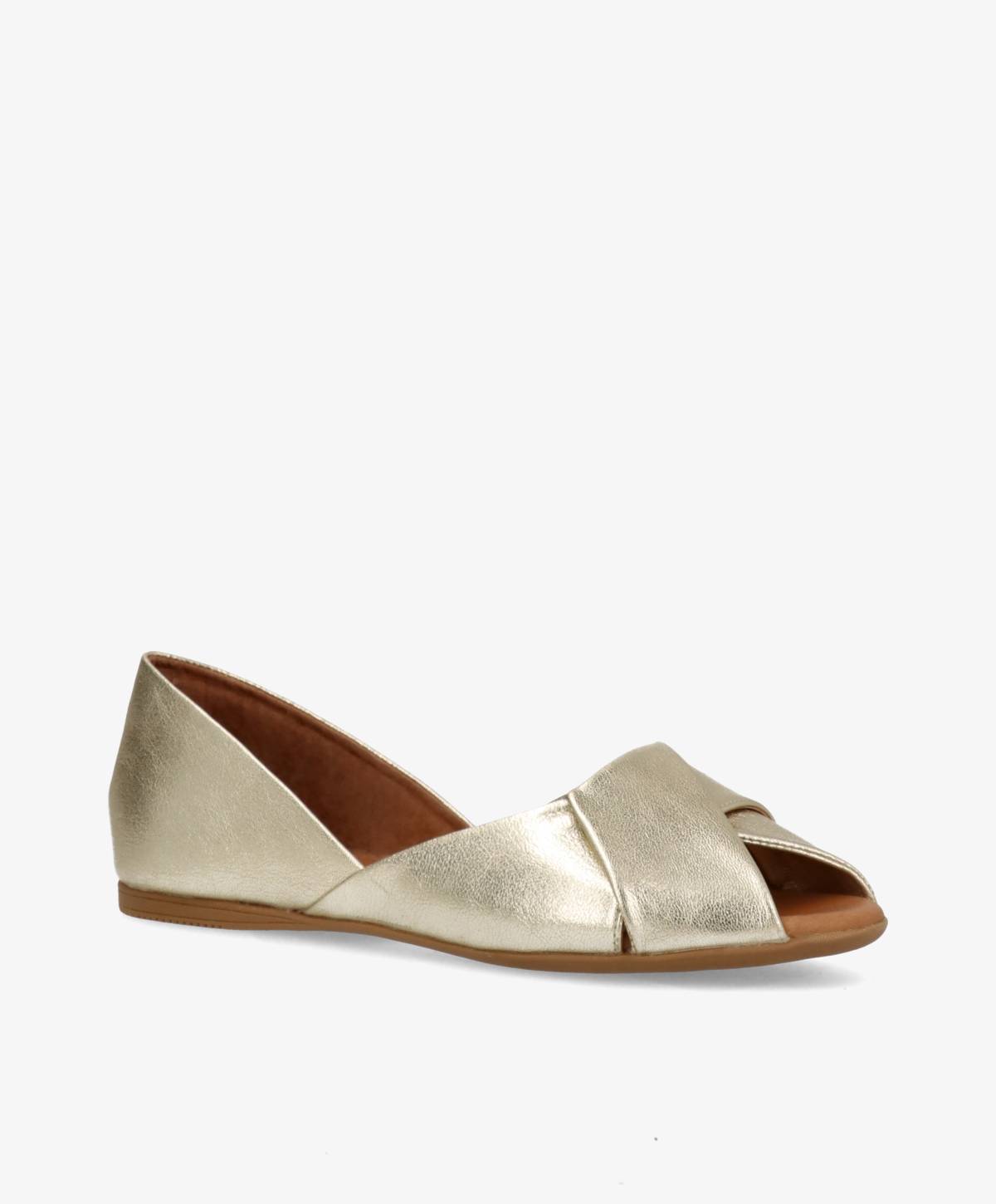 VIVA L - Champagne laminat læder - Ballerina Dame