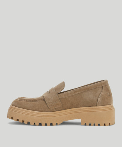 LANA S - Dame Loafer - Suede beige