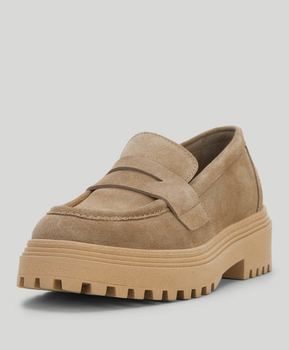 LANA S - Dame Loafer - Suede beige