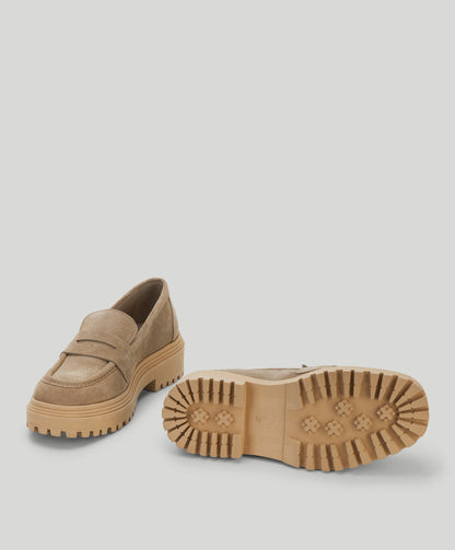 LANA S - Dame Loafer - Suede beige